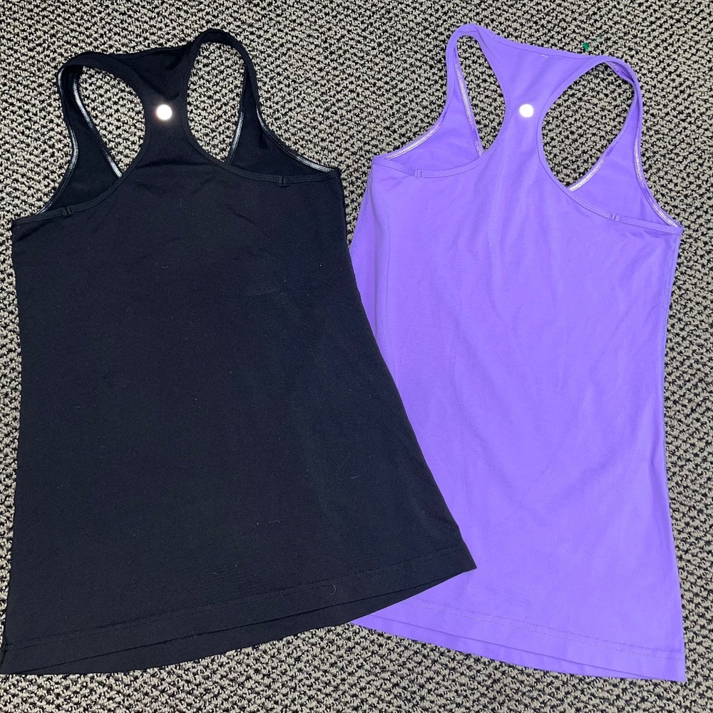 LULULEMON TANK TOP LOT BLACK AND PURPLE SHIRTS $68 EACH - Picture 2 of 3